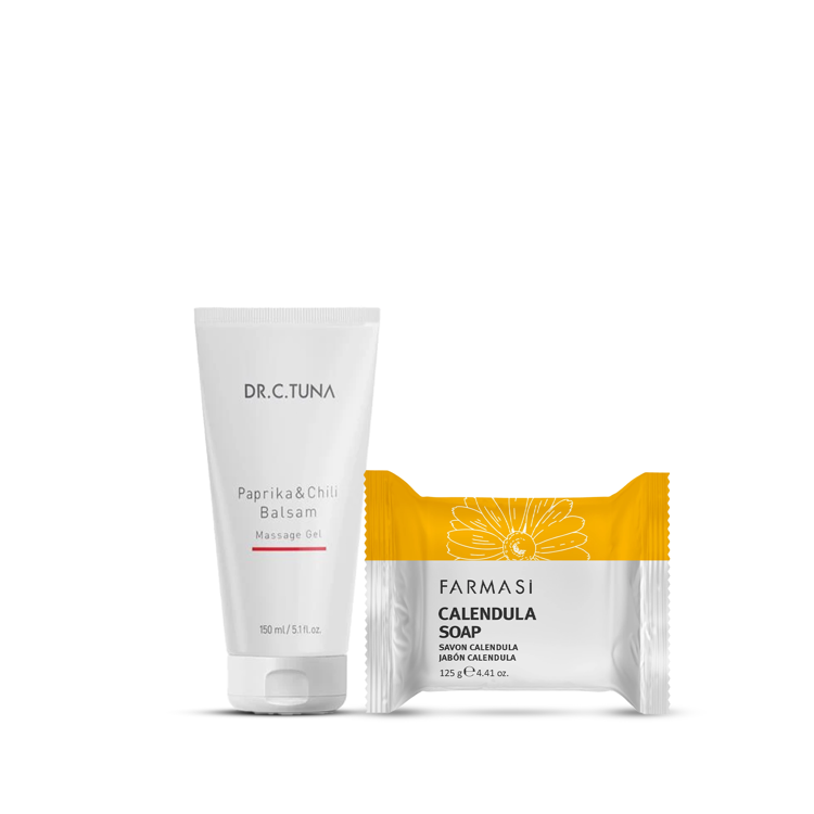 image of Dr. C. Tuna Massage Gel Paprika and Chili Balsam & Calendula Soap